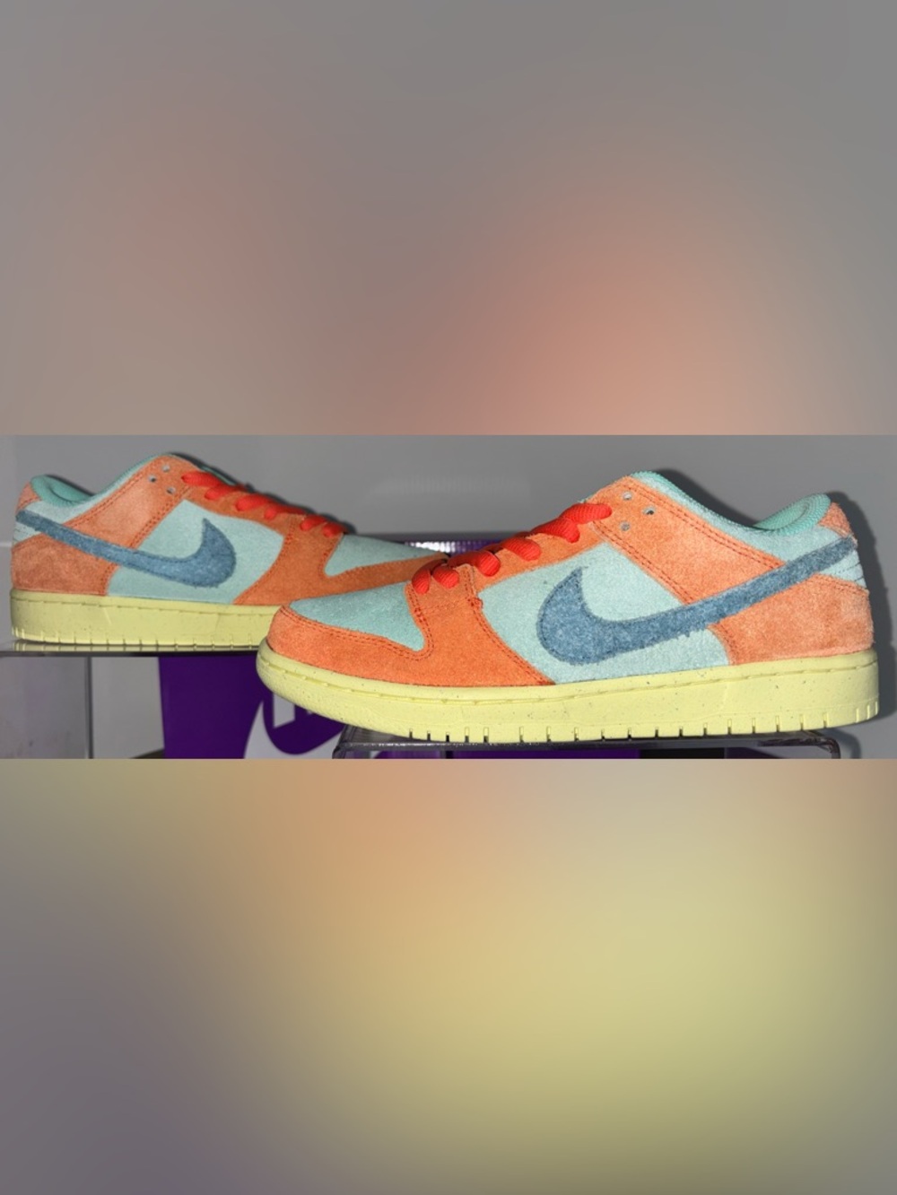 Nike SB Dunk Low PRO PRM Orange Emerald Rise Mens Size 7 Brand New With Box